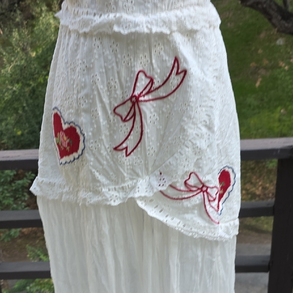 NWT FOR LOVE AND LEMONS MI AMORE EMBROIDERED HALTER NAT WHITE MAXI DRESS SIZE M - Picture 5 of 9